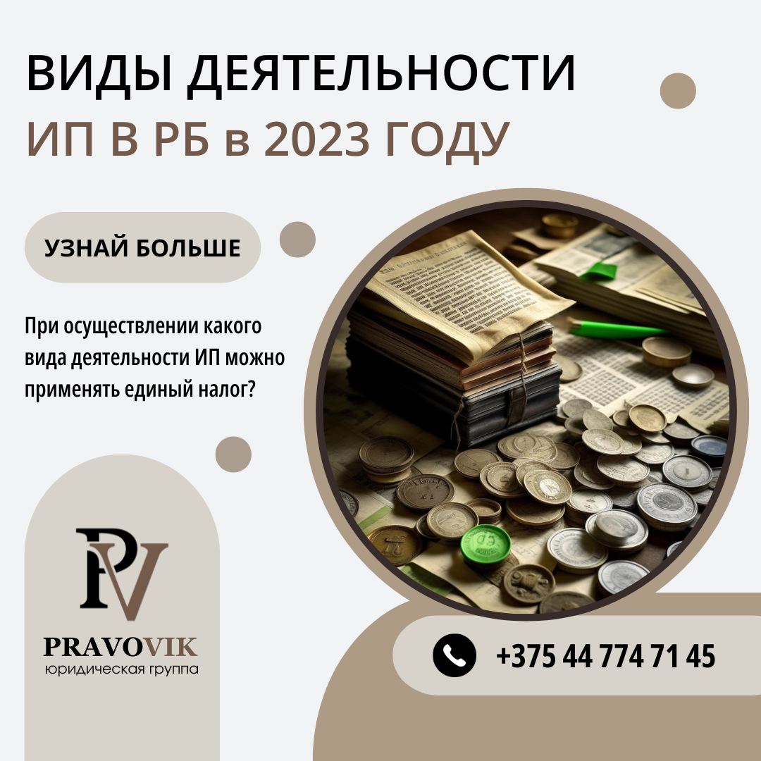 Виды деятельности ИП. Налоги ИП.