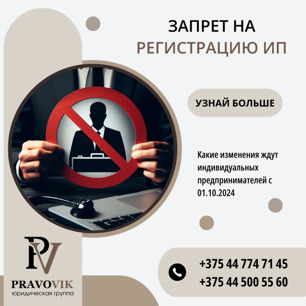 Запрет на регистрацию ИП
